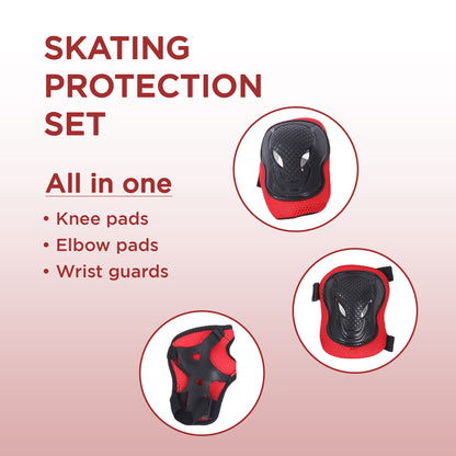 Endless EL1028 Protective Guard Kit for Skating, Cycling and Skateboarding with Knee, Elbow and Wrist Protector | Material : ABS, Nylon | With Adjustable Straps to Fit Perfectly for Adults