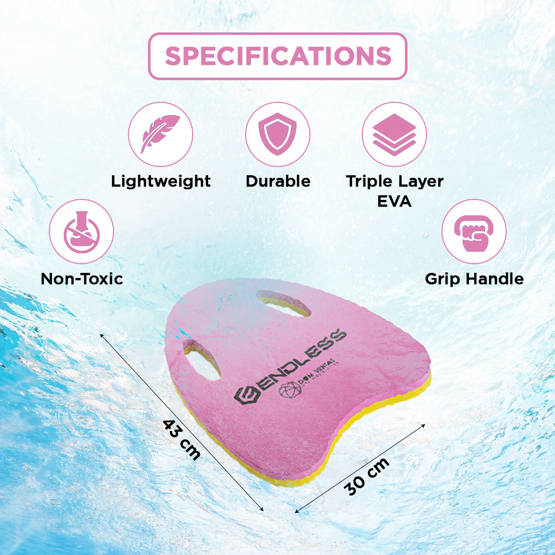 Endless EL1013 Swimming Kickboard With Comfortable Design | Material : EVA | For Beginners Swimming Training Floaters | For Kids and Adults Floating Pads