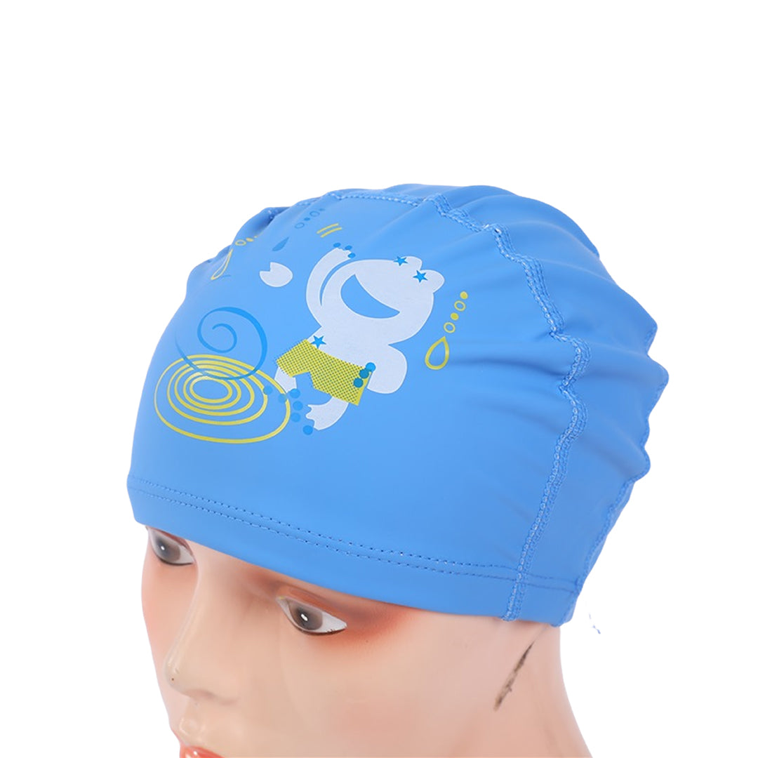 Endless EL1017 Comfortable PU Swimming Cap with Cartoon Design for Kids| Elastic Waterproof Swimming Cap for Long and Short Hair with Thicker Edge| Size: Kid's Size| Material : PU