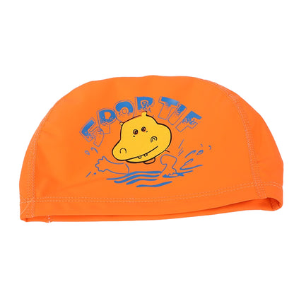 Endless EL1017 Comfortable PU Swimming Cap with Cartoon Design for Kids| Elastic Waterproof Swimming Cap for Long and Short Hair with Thicker Edge| Size: Kid's Size| Material : PU