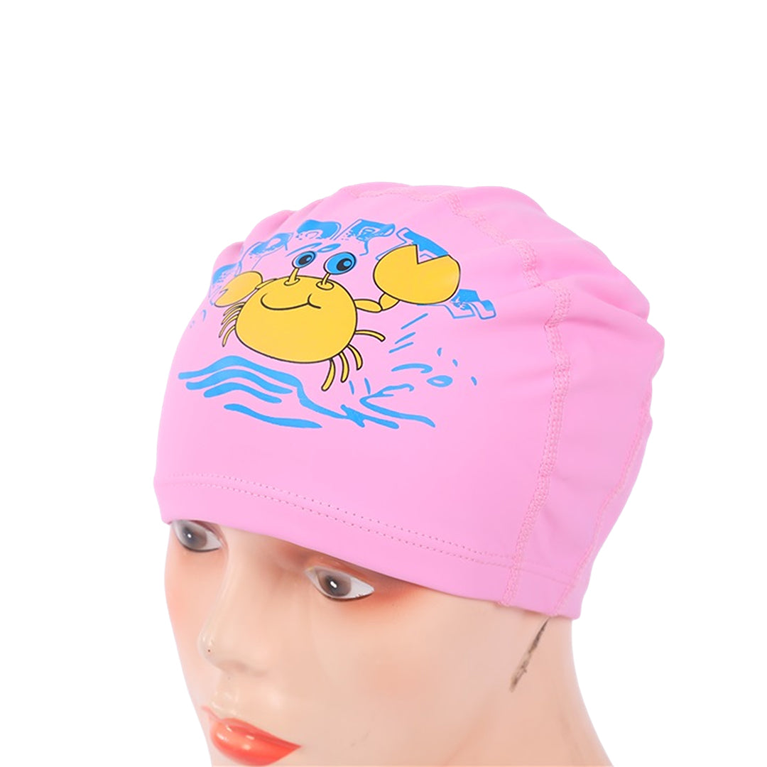 Endless EL1017 Comfortable PU Swimming Cap with Cartoon Design for Kids| Elastic Waterproof Swimming Cap for Long and Short Hair with Thicker Edge| Size: Kid's Size| Material : PU