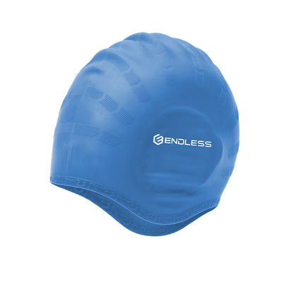 Endless EL1023 Comfortable Silicon Swimming Cap with Ergonomic Ear Pockets | Fully Elastic Waterproof Cap for Long and Short Hair with Thicker Edge | For Adults, Women and Men| Size: Free Size | Material : Silicon