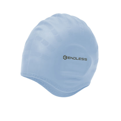 Endless EL1023 Comfortable Silicon Swimming Cap with Ergonomic Ear Pockets | Fully Elastic Waterproof Cap for Long and Short Hair with Thicker Edge | For Adults, Women and Men| Size: Free Size | Material : Silicon