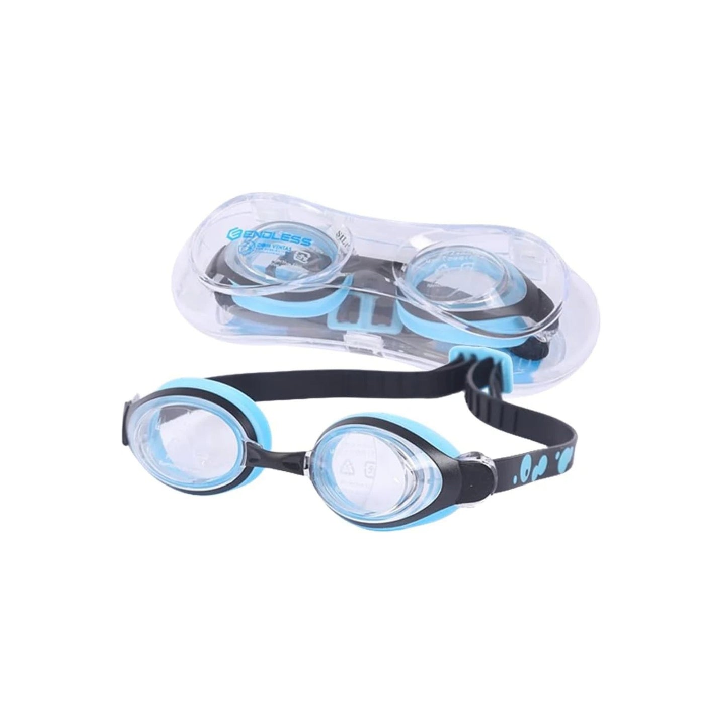 ENDLESS EL1006 Stylish Swimming Goggle with Anti-Fog and UV Protection | Material: Silicon, PU | With Adjustable Strap for Fit Adjust | Soft Silicone Gasket for Leak Proof | With Hard Case