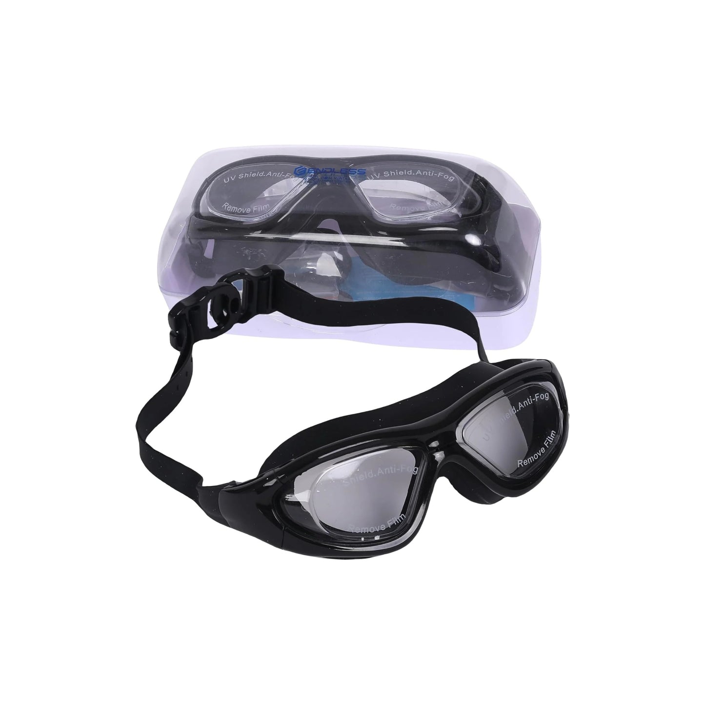 ENDLESS EL1007 Premium Swimming Goggle with Anti-Fog and UV Protection | Material: Silicon, PU | Stylish 180 Degree Wide View Glasses | Soft Silicone Gasket for Leak Proof | With Hard Case