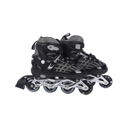 Endless EL1025 Inline Adjustable Skates Aluminium Chassis, 70mm PU Wheels, ABEC 7 Bearings, Flashing Front Wheel