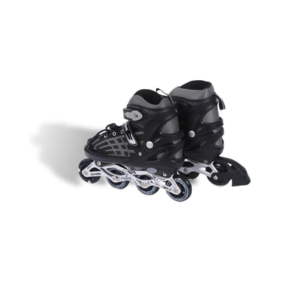 Endless EL1025 Inline Adjustable Skates Aluminium Chassis, 70mm PU Wheels, ABEC 7 Bearings, Flashing Front Wheel