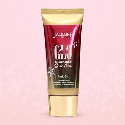 Jaquline USA Lumiglo Illuminating Strobe Cream – Pink Glo (30g) | Radiant Glow Highlighter Cream for a Luminous Finish | Lightweight & Blendable Formula