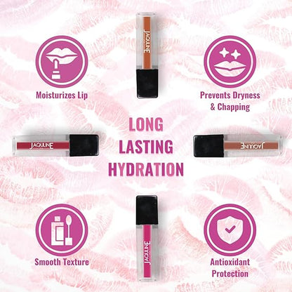 USA Glossy Pout Lip Gloss | Pack of 5 (1.2ml Each) | Long-Lasting Hydration, Smooth Texture & Moisturizing Formula for Soft, Shiny Lips