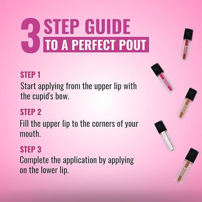USA Glossy Pout Lip Gloss | Pack of 5 (1.2ml Each) | Long-Lasting Hydration, Smooth Texture & Moisturizing Formula for Soft, Shiny Lips