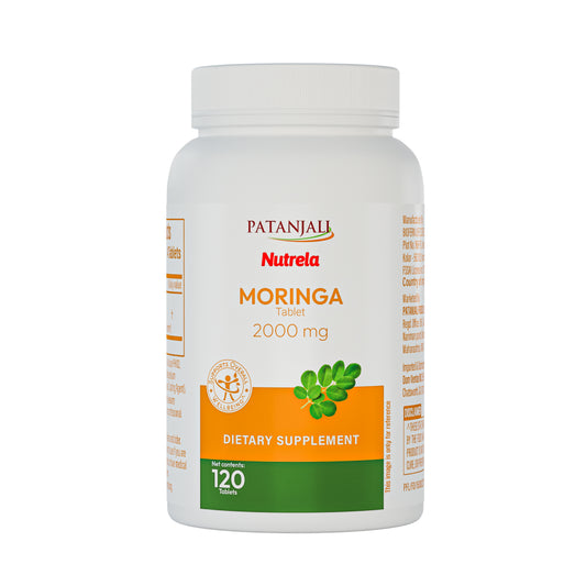 patanjali Nutrela Moringa Tablets 2000 mg | Natural Superfood Supplement for Energy, Immunity & Daily Wellness | 120 Vegetarian Tablets
