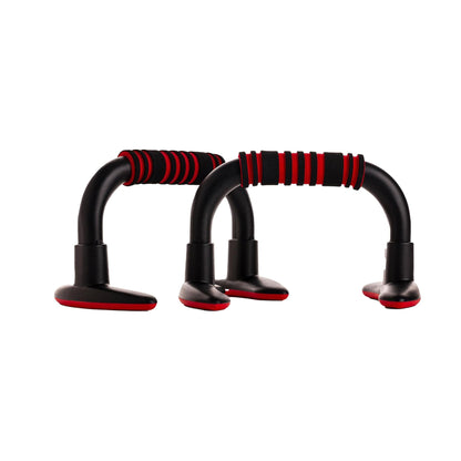 Endless EL1042 Push Up Stands With Foam Handle | Material: Steel, Plastic | For Upper Body Workouts | Comfortable Foam Grip | Non-Slip Bars and Less Wrist Strain | Color: Black-Red