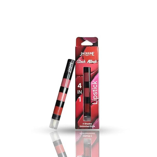 USA Stack Attack 4 in 1 Liquid Lipstick – Boss Bold | 4ml | Long-Lasting, Smudge-Proof, Highly Pigmented Shades in One Stackable Design