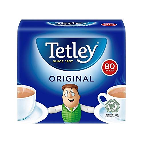 Tetley Tea Bags | 80 Count | Classic Black Tea Imported from England – Rich and Full-Bodied Flavor | Perfect for Hot Tea or Iced Tea