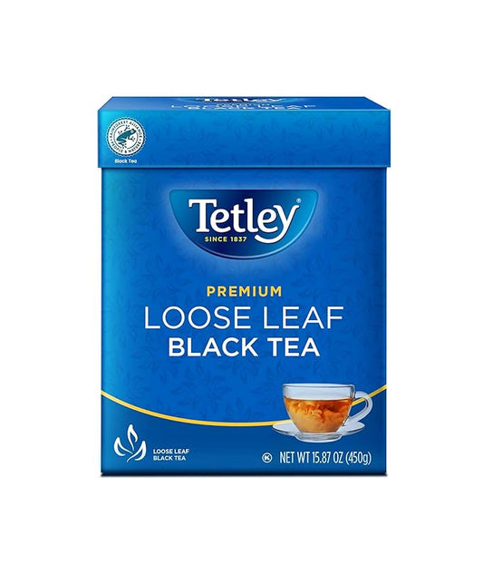 Tetley Premium Loose Leaf Tea | 15.87oz (450g) | Rich and Full-Bodied Black Tea – Perfect for Hot Tea, Iced Tea, or Traditional Chai