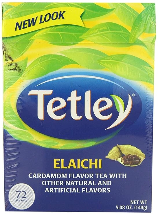 Tetley Elaichi Tea Bags | 72 Count (144g) | Flavored Black Tea with Natural Cardamom – Aromatic and Refreshing Chai | Indian Spiced Tea Bags