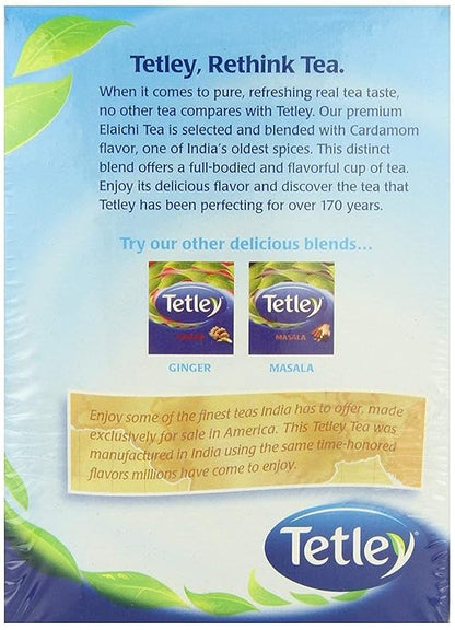 Tetley Elaichi Tea Bags | 72 Count (144g) | Flavored Black Tea with Natural Cardamom – Aromatic and Refreshing Chai | Indian Spiced Tea Bags