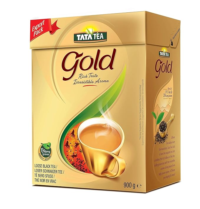 TATA Tea Gold Loose Leaf Premium Black Tea | 31.7oz (900g) | Rich Aroma and Smooth Taste – Perfect for Chai or Black Tea Lovers | Loose Leaf Indian Tea