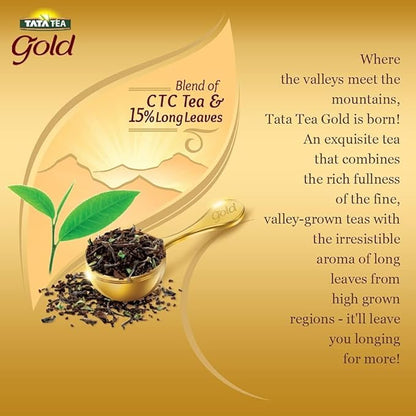 TATA Tea Gold Loose Leaf Premium Black Tea | 31.7oz (900g) | Rich Aroma and Smooth Taste – Perfect for Chai or Black Tea Lovers | Loose Leaf Indian Tea