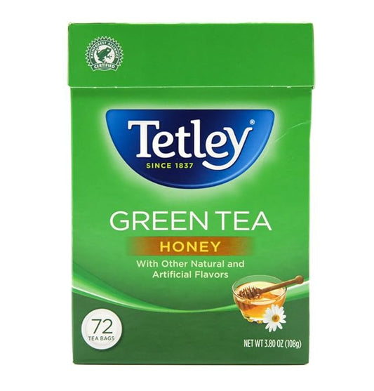 Tetley Green Tea Honey | 72 Tea Bags | Light and Refreshing Green Tea with Natural Honey Flavor – Antioxidant-Rich Wellness Drink | Ethically Sourced
