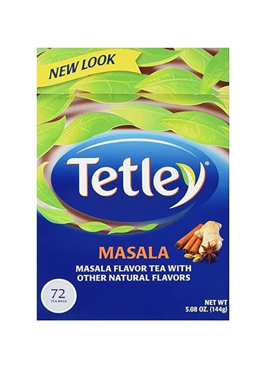 Tetley Masala Tea Bags | 72 Count | Spiced Black Tea with Authentic Indian Masala Blend – Bold and Aromatic Chai | Perfect for Milk Tea