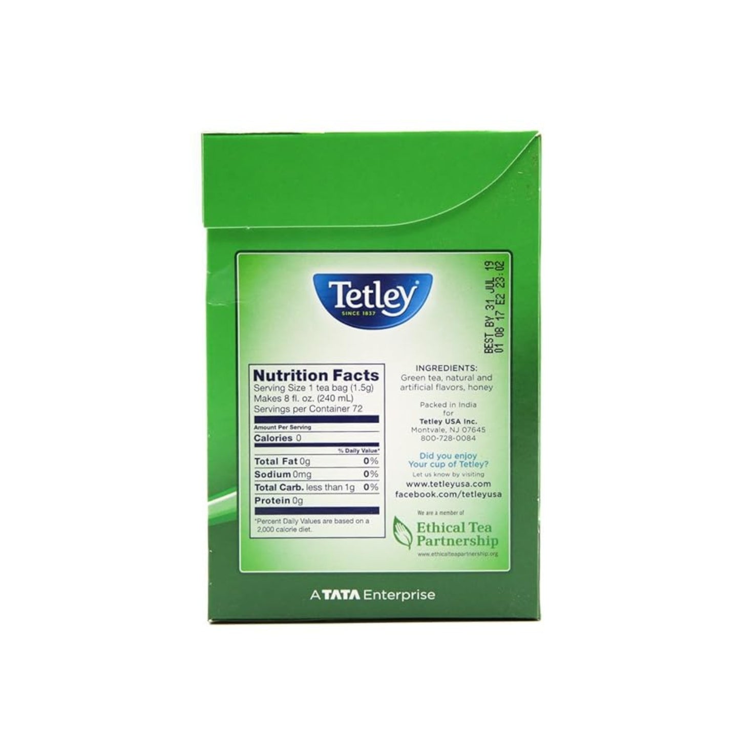 Tetley Green Tea Honey | 72 Tea Bags | Light and Refreshing Green Tea with Natural Honey Flavor – Antioxidant-Rich Wellness Drink | Ethically Sourced
