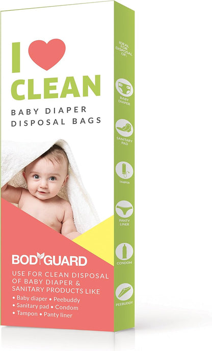 Bodyguard Baby Diaper Disposable Bag | Leak-Proof, Odor-Locking & Eco-Friendly Disposal Bags | Hygienic Waste Bags for Baby Diapers, Sanitary Products & Wet Wipes