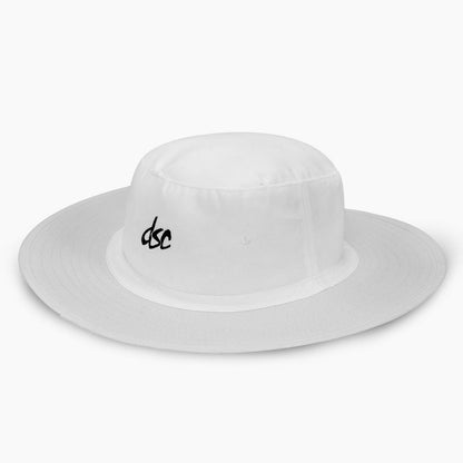 DSC Panama Atmos Round Cricket Hat | Color: White | Material: Cotton | Umpire Hat for Mens & Women | Extra Wide Brim | Maximum Sunlight Protection | Comfortable and Classy