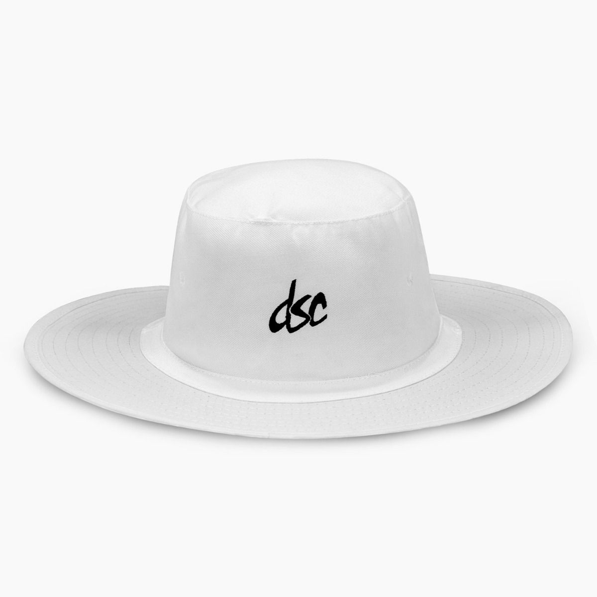 DSC Panama Atmos Round Cricket Hat | Color: White | Material: Cotton | Umpire Hat for Mens & Women | Extra Wide Brim | Maximum Sunlight Protection | Comfortable and Classy