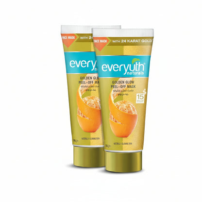 Everyuth Peel Off Face Mask for Glowing Skin, Golden Glow Facial Mask with Natural Extracts, Deep Cleansing & Brightening, 150g (Pack of 2)