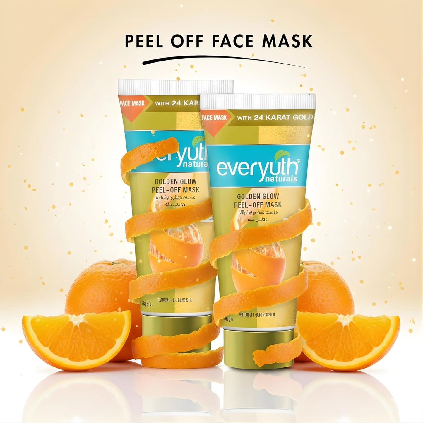 Everyuth Peel Off Face Mask for Glowing Skin, Golden Glow Facial Mask with Natural Extracts, Deep Cleansing & Brightening, 150g (Pack of 2)