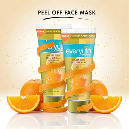 Everyuth Peel Off Face Mask for Glowing Skin, Golden Glow Facial Mask with Natural Extracts, Deep Cleansing & Brightening, 150g (Pack of 2)