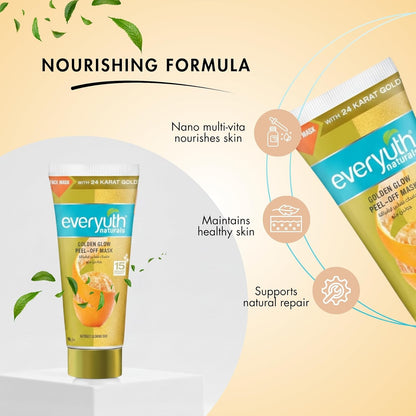 Everyuth Peel Off Face Mask for Glowing Skin, Golden Glow Facial Mask with Natural Extracts, Deep Cleansing & Brightening, 150g (Pack of 2)