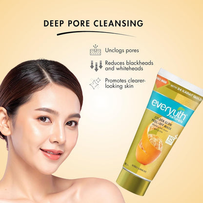 Everyuth Peel Off Face Mask for Glowing Skin, Golden Glow Facial Mask with Natural Extracts, Deep Cleansing & Brightening, 150g (Pack of 2)