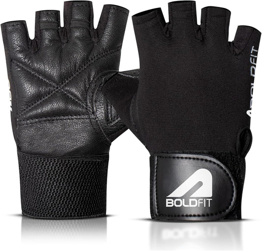 Boldfit Gym Gloves for Men & Women with Wrist Support Accessories for Weightlifting, Training, Exercise, Cycling Gloves, Bike Sports Gloves- Warrior -M, Polycotton Blend, Black(7.5" - 8")