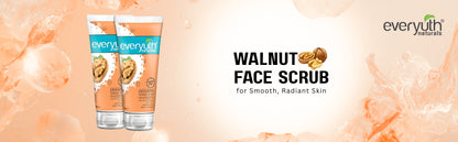 Walnut Face Scrub for Deep Exfoliation, Natural Walnut Granules for Smooth & Clear Skin, Gentle Daily Facial Scrub, 150g (Pack of 2)
