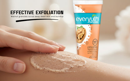 Walnut Face Scrub for Deep Exfoliation, Natural Walnut Granules for Smooth & Clear Skin, Gentle Daily Facial Scrub, 150g (Pack of 2)