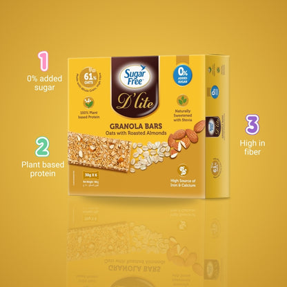 Sugar Free D’lite Granola Bars Oats with Roasted Almonds 180g (30g x 6 pieces) (Pack of 3)