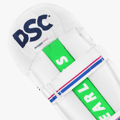 DSC Intense Shoc Cricket Wicket Keeping Legguard | Color: White | Material: PVC | for Men & Boys | Mesh Instep | Highly Comfortable | Perfect Fitted | Low Density Foam in The Bolsters