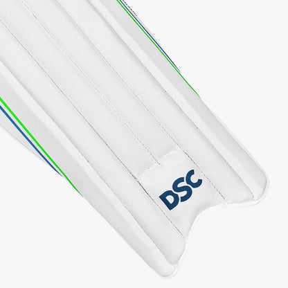 DSC Intense Shoc Cricket Wicket Keeping Legguard | Color: White | Material: PVC | for Men & Boys | Mesh Instep | Highly Comfortable | Perfect Fitted | Low Density Foam in The Bolsters