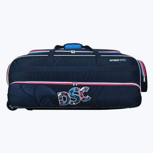 DSC Intense Speed Cricket Bag | Color: Navy | Size: 28x12.5x10 Inches | Material: Polyester | For Men & Boys | Highly Durable | Premium Quality | Absorption and Durability | Shock Resistant | Wheelie