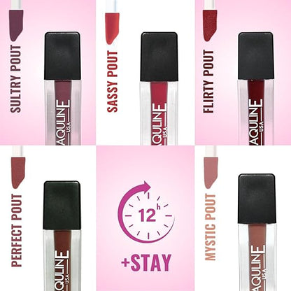 USA Pout Power Set of 5 Liquid Matte Lipsticks | Long-Lasting, Smudge-Proof & Highly Pigmented Shades – Comfortable All-Day Wear