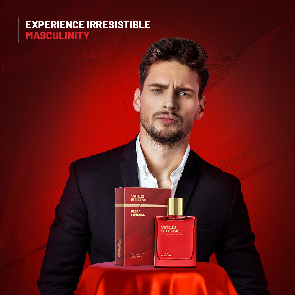 Wild Stone Ultra Sensual Eau de Parfum Perfume, 100 ml (3.4 Fl oz) | Aromatic Fougere | Long-Lasting Fragrance | Perfect for Active Lifestyle | Skin Friendly | Cruelty-Free