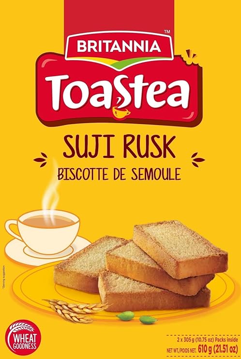 BRITANNIA Toastea Suji Rusk 21.51oz (610g) - Biscotte De Semoule - Crispy Tea Time Snack - Crispy Crunchy Toast (Pack of 1)
